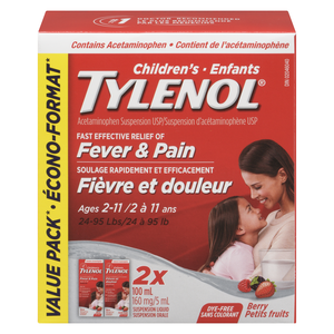 TYLENOL 160MG ENF FIEV/DOUL FRUIT 100ML