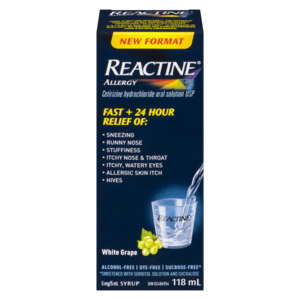 REACTINE ALLERG SOL ORALE RAISIN 118ML