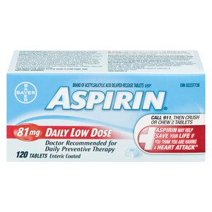 ASPIRIN 81MG ENROBE FAIBLE DOSE CO 120