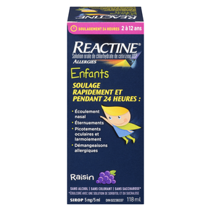 REACTINE ENF RAISIN 118ML