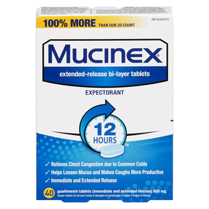 MUCINEX 600MG EXPECT 12HRS CO 40