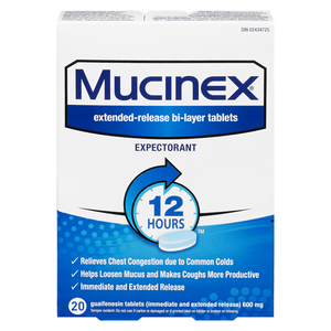 MUCINEX 600MG EXPECT 12HRS CO 20