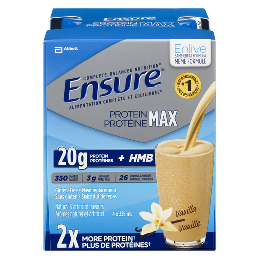 Ensure Enlive 20g Vanille 4x235ml Familiprix 0477