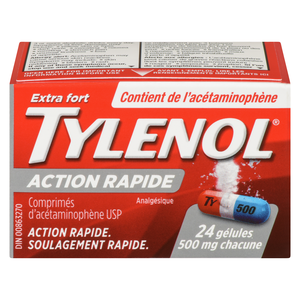 TYLENOL 500MG X/F ACT/RAP GEL 24