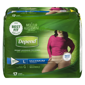 Depend Fit-Flex Underwear for Men Maximum Absorbency L, 17 Count