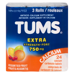 TUMS ANTIACIDE EXT/FORT ROUL FRUITS