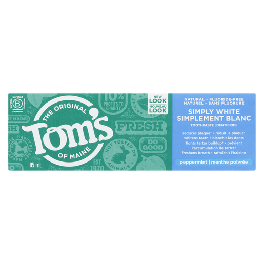 TOM'S DENT S/FLUOR SIMP BLC 85ML