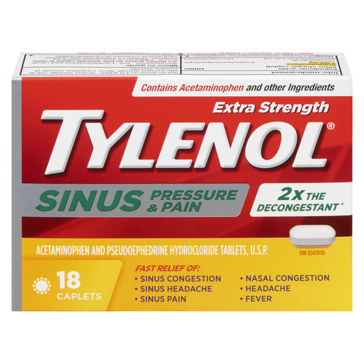 TYLENOL PRESS/DOUL SIN CA 18