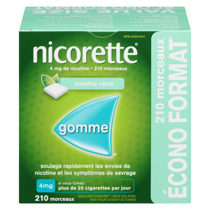 NICORETTE 4MG GOM MENT VRT 210