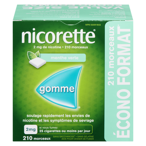 NICORETTE 2MG GOM MENT VRT 210