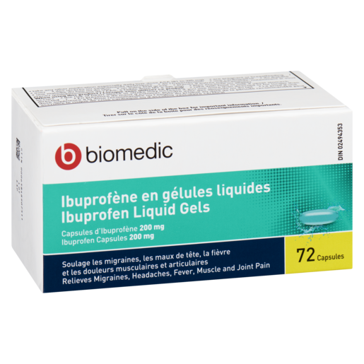 BIOMEDIC IBUP 200MG G/LIQ CA 72