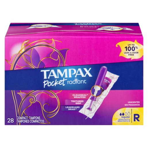 TAMPAX POCKET RADIANT REG   28