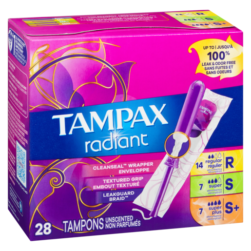 TAMPAX RADIANT EMBT MLT 28