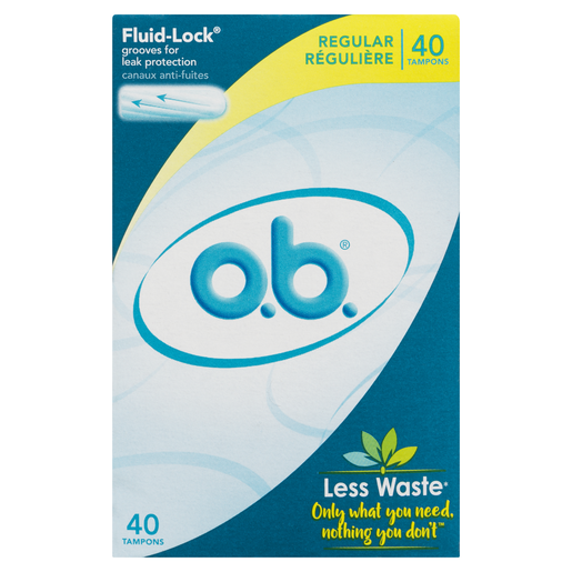 O.B. Non-Applicator Regular Absorbency Tampons with Fluid Lock