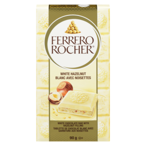 Ferrero Rocher Barre de chocolat blanc, 90 g – Ferrero : Barre grand format