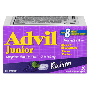 ADVIL JR IBUP CROQ RAISIN CO 20