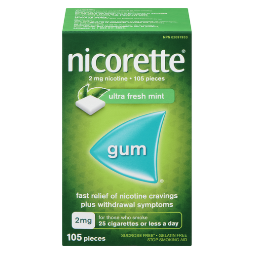 NICORETTE 2MG GOM MENT ULT FRAI 105