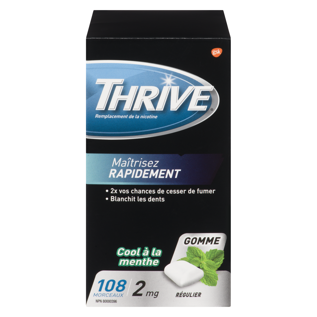 THRIVE GOM 2MG NICO MENTHE REG 108 | Familiprix