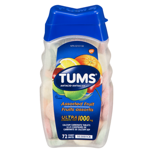 TUMS ULTRA FRUITS ASST 72