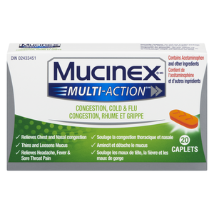 MUCINEX MULTI ACTION RHUM&SINUS CO 20