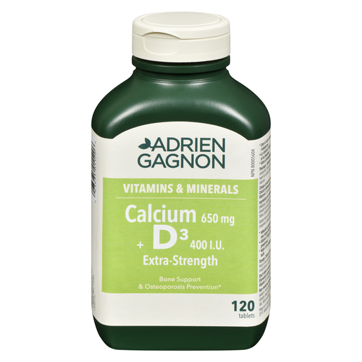 A GAGNON CAL 650MG X/F+VIT D CO 120