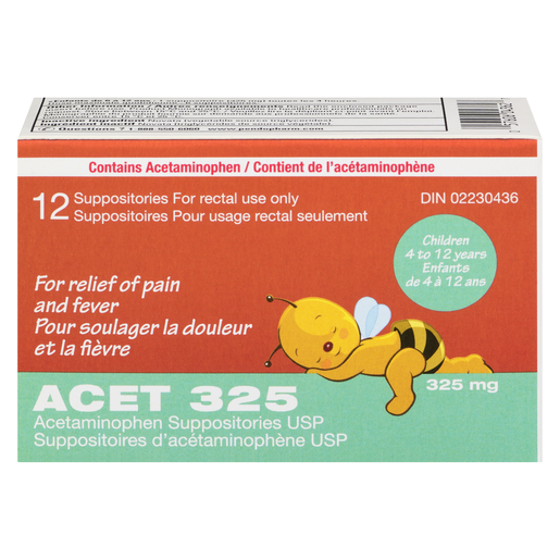 PMS 325MG ACET SUPPO ENF 12