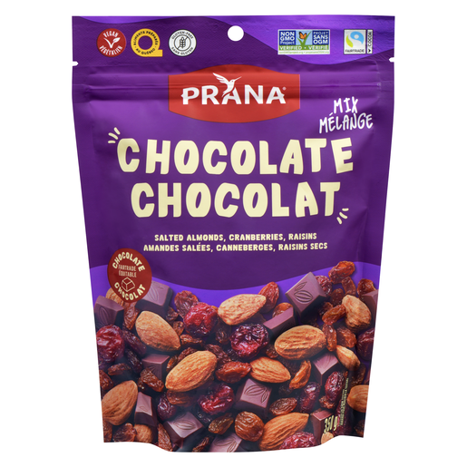 PRANA CHOC MEL FRUITS & AMANDES 350G